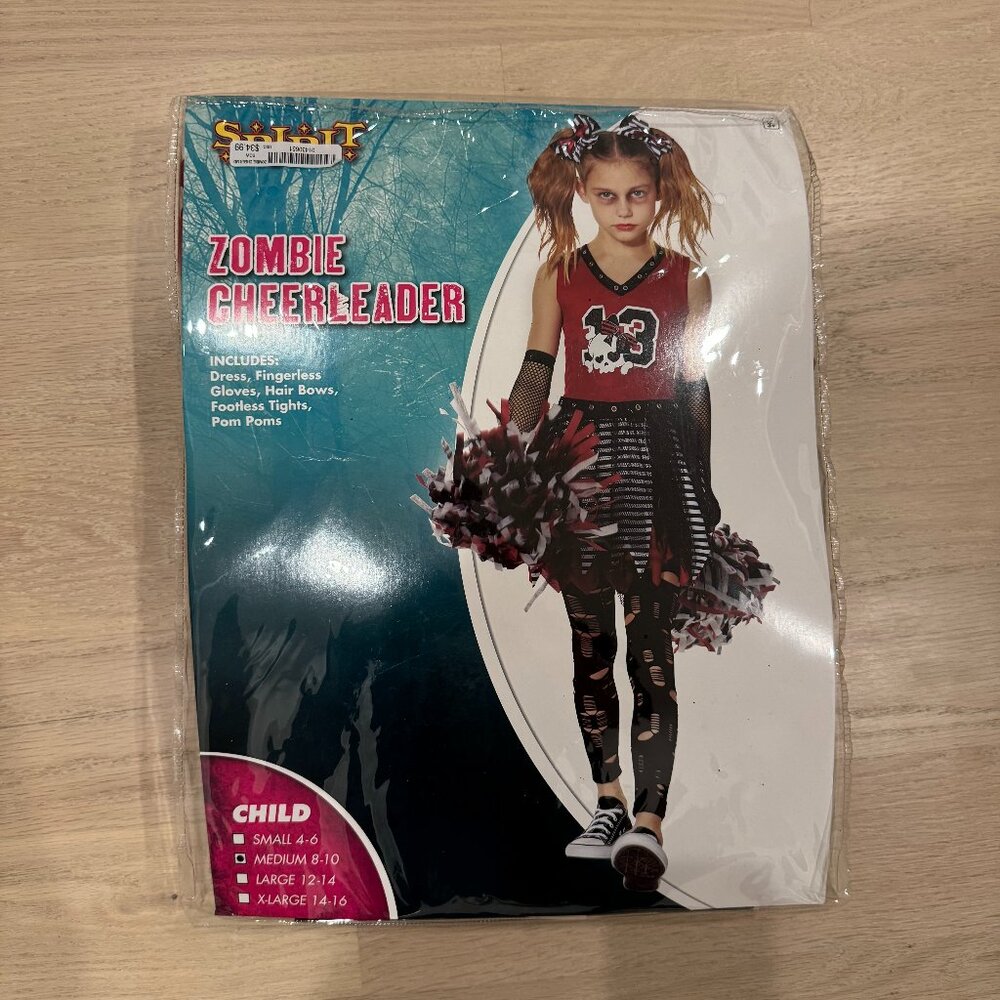 Spirit Halloween Zombie Cheerleader Costume Girls Medium 8-10